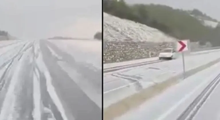 Burdur Dostluk Yolu Kar Yağışıyla Beyaza Büründü