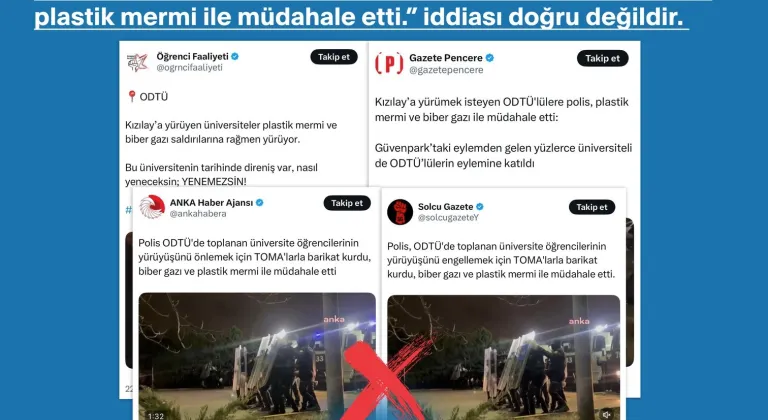 ODTÜ Öğrencilerine Plastik Mermi İddiasına İletişim Başkanlığı'ndan Açıklama